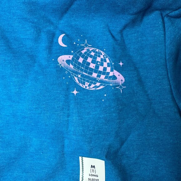Cat & Jack Youth Girls Hoodie Sweatshirt Size M Blue Cosmic Wonder Outer Space - Picture 4 of 6